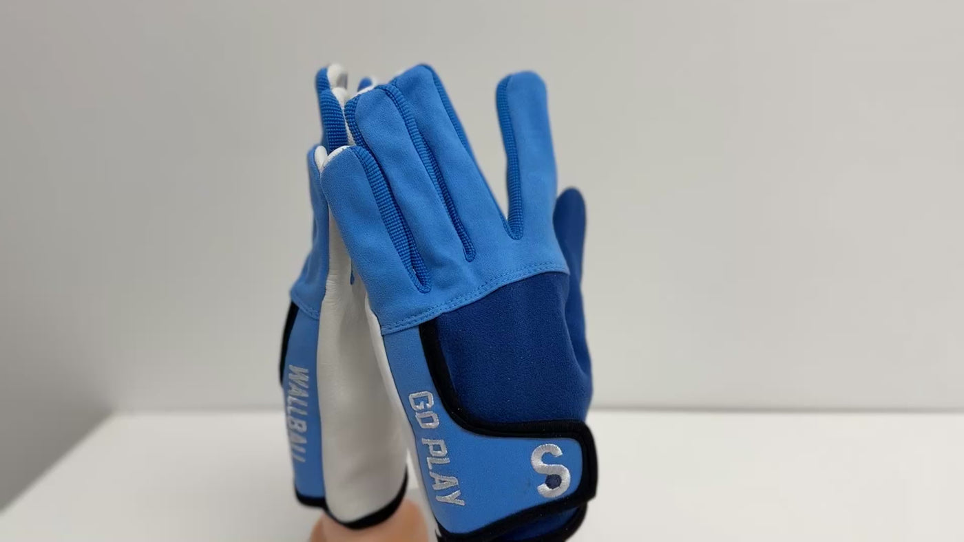 KOTC Pro Gloves Blue Unpadded Palms, One wall handball