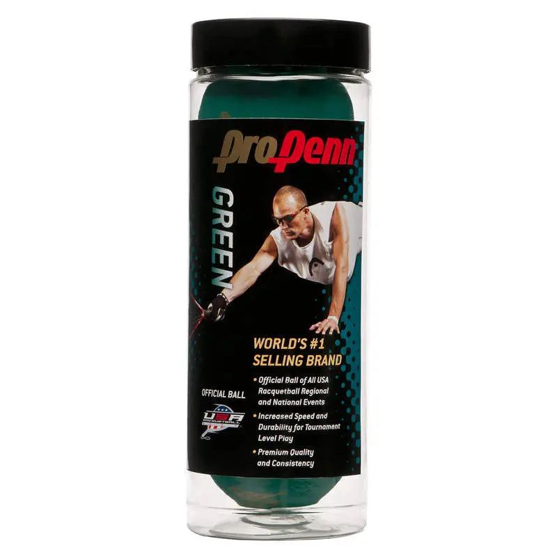 ラケットボール用公式ボール propenn GREEN 3個入り10缶 Penn (Pro Penn) Green Racquetball (3-Ball) Can | Racquetworld